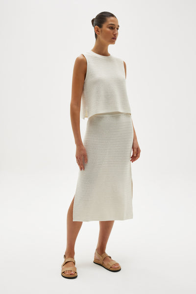 Aubrey Knit Skirt | White
