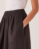 Noma Linen Skirt | Black