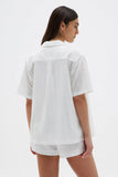 Broderie Anglaise Camp Shirt | White