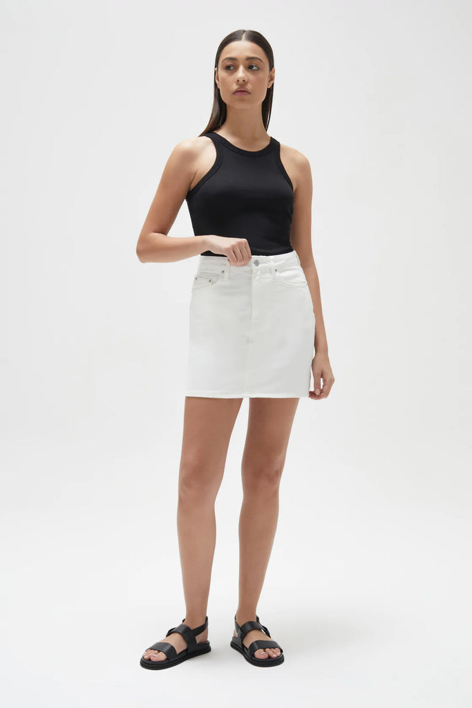 Denim Mini Skirt | Vintage White